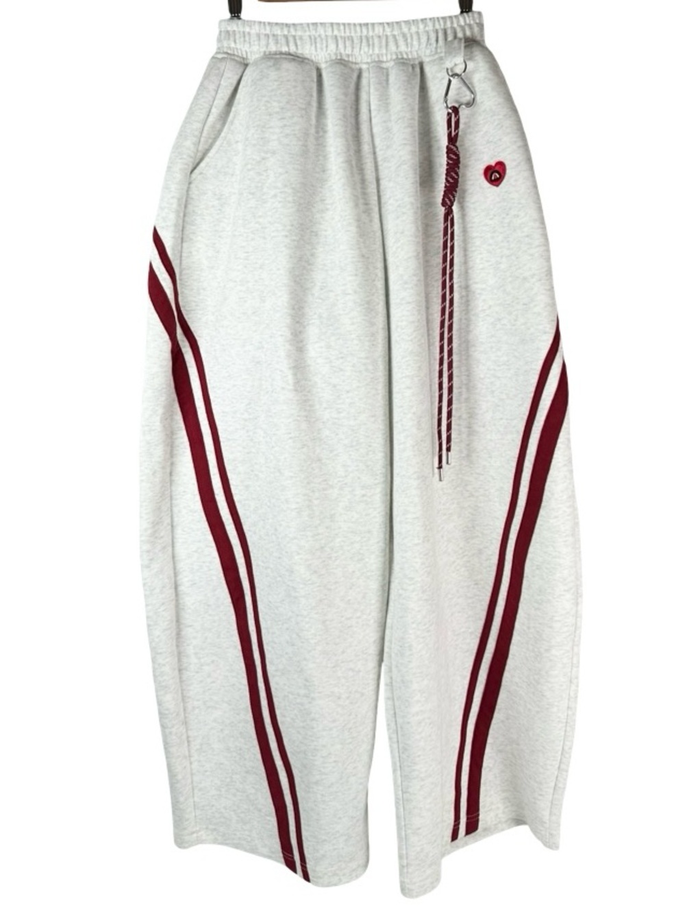 Aelfric Eden Gray Red Stripe Baggy Barrel Leg Lounge Sweatpants Size Small NWT